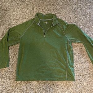 Chaps Men's Olive Green Quarter-Zip Pullover Sweater